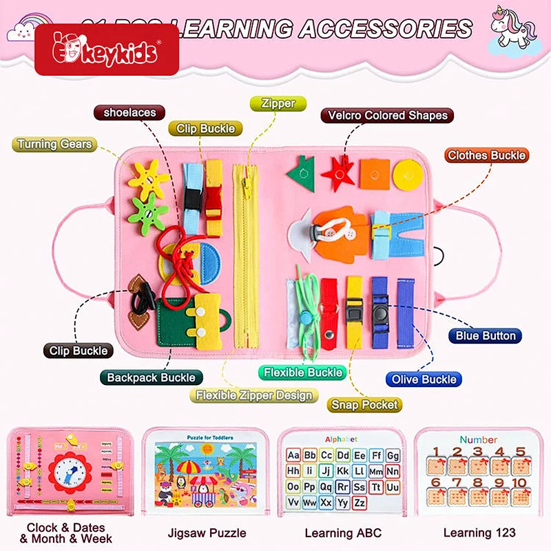Wholesale Preschool Educational Eco-friendly Felt Busy Board For Kids W12D529